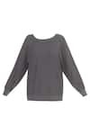 Shop_Kapda By Urvashi Kaur_Grey Round Cotton Sweatshirt _Online_at_Aza_Fashions