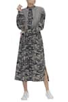 Buy_Kapda By Urvashi Kaur_Black Camo Dress _at_Aza_Fashions