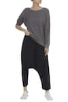 Buy_Kapda By Urvashi Kaur_Black Draped Pants With Welt Pockets _at_Aza_Fashions