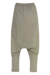 Shop_Kapda By Urvashi Kaur_Beige Draped Pants With Welt Pockets _at_Aza_Fashions