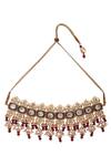 Buy_Just Jewellery_Gold Plated Semi Precious Beads Jadtar Choker Necklace_at_Aza_Fashions