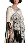 Shop_Malini Ramani_Black Hand Embroidered Kaftan_at_Aza_Fashions