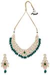 Buy_Masaya Jewellery_Gold Plated Kundan And Bead Choker Set_at_Aza_Fashions