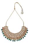 Masaya Jewellery_Gold Plated Kundan And Bead Choker Set_Online_at_Aza_Fashions