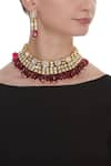 Shop_Masaya Jewellery_Bead And Kundan Choker Jewellery Set_at_Aza_Fashions