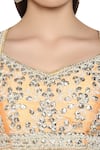 Buy_Preeti S Kapoor_Peach Dupion Embellished Gota Patti Embroidered Lehenga Set _Online_at_Aza_Fashions