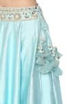 Shop_Preeti S Kapoor_Blue Dupion Embellished Gota Patti Embroidered Lehenga Set _Online_at_Aza_Fashions