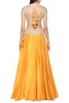 Shop_Preeti S Kapoor_Orange Dupion Embellished Gota Patti Embroidered Lehenga Set _at_Aza_Fashions