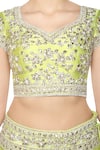 Buy_Preeti S Kapoor_Green Dupion Embellished Gota Patti Embroidered Lehenga Set _Online_at_Aza_Fashions