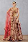 Buy Torani Red Silk Velvet And Butterfly Net Thread & Sindoori Turvi Bridal Lehenga Set Online at Aza Fashions Buy_Torani_Red Silk Velvet And Butterfly Net Thread & Sindoori Turvi Bridal Lehenga Set _Online_at_Aza_Fashions