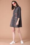 Shahin Mannan_Grey Hand Embroidered Dress _Online_at_Aza_Fashions