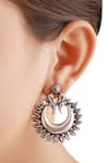 Shop Sangeeta Boochra Silver Plated Crescent Stud Earrings at Aza Fashions Shop_Sangeeta Boochra_Silver Plated Crescent Stud Earrings _at_Aza_Fashions
