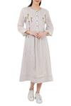 Buy_S & V Designs_Brown Tassel Embroidered Dress_at_Aza_Fashions