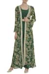 Buy_Chhavvi Aggarwal_Green Printed Jacket And Palazzo Set _at_Aza_Fashions