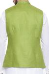 Shop_Mayank Modi - Men_Green Mandarin Collar Nehru Jacket_at_Aza_Fashions