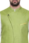 Mayank Modi - Men_Green Mandarin Collar Nehru Jacket_at_Aza_Fashions