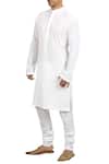 Shop_Mayank Modi - Men_White Pintuck Kurta With Churidar_Online_at_Aza_Fashions