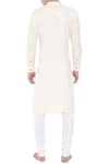 Shop_Mayank Modi - Men_Beige Cotton Embroidered Geometric Kurta Set _at_Aza_Fashions