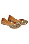 Shop House Of Vian Gold Cut Work, Sequins Embroidered Juttis at Aza Fashions Shop_House Of Vian_Gold Cut Work, Sequins Embroidered Juttis _at_Aza_Fashions