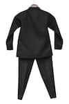 Shop_FAYON KIDS_Black Embroidered Bandhgala Set _at_Aza_Fashions