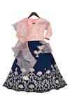 Buy Fayon Kids Blue Silk, Net, Cotton Satin Embroidery, Gota Patti Lehenga Set at Aza Fashions Buy_Fayon Kids_Blue Silk, Net, Cotton Satin Embroidery, Gota Patti Lehenga Set _at_Aza_Fashions