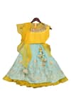Buy Fayon Kids Blue Silk, Cotton Sequins, Tassels Embroidered Lehenga Set at Aza Fashions Buy_Fayon Kids_Blue Silk, Cotton Sequins, Tassels Embroidered Lehenga Set _at_Aza_Fashions
