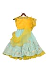 Shop Fayon Kids Blue Silk, Cotton Sequins, Tassels Embroidered Lehenga Set at Aza Fashions Shop_Fayon Kids_Blue Silk, Cotton Sequins, Tassels Embroidered Lehenga Set _at_Aza_Fashions