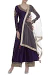 Buy_Radhika Airi_Purple Embroidered Anarkali Set_at_Aza_Fashions