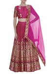 Buy_Surendri_Pink Printed Lehenga Set_at_Aza_Fashions