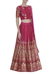 Surendri_Pink Printed Lehenga Set_Online_at_Aza_Fashions