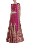 Shop_Surendri_Pink Printed Lehenga Set_Online_at_Aza_Fashions