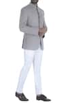 Qbik_White Embroidered Bandhgala With Trouser_Online_at_Aza_Fashions