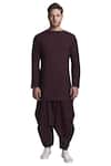 Buy_GRAM OF INK_Purple Cotton Pintuck Kurta With Patiala _Online_at_Aza_Fashions