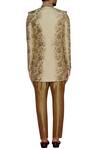 Shop_Arihant Rai Sinha_Beige Embroidered Sherwani Set_at_Aza_Fashions