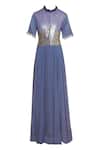 Buy_Eclat by Prerika Jalan_Blue Gown With Embroidered Jacket _Online_at_Aza_Fashions