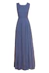Shop_Eclat by Prerika Jalan_Blue Gown With Embroidered Jacket _Online_at_Aza_Fashions