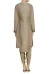 Shop_Eclat by Prerika Jalan_Beige Embroidered Jacket With Kurta And Dhoti Pants _at_Aza_Fashions