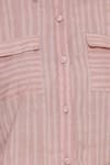 Ankita_Pink Shirt Collar Cotton Striped For Women_at_Aza_Fashions