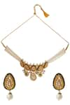 Buy_Zevar by Geeta_Gold Plated Kundan Choker Set_at_Aza_Fashions