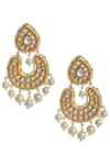 Buy_Zevar by Geeta_Gold Plated Kundan And Bead Earrings_at_Aza_Fashions