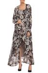 Buy_Masaba_Black Printed Floral Dress With Jacket_at_Aza_Fashions