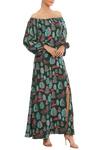 Masaba_Green Tropical Print Maxi Dress_Online_at_Aza_Fashions