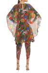 Shop_Masaba_Orange Printed Tunic Cape Set_at_Aza_Fashions