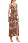 Masaba_Red Printed Spaghetti Dress_Online_at_Aza_Fashions