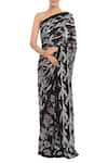 Buy_Masaba_Black Printed Leaf Motif Saree_at_Aza_Fashions