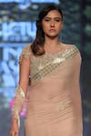 Rabani & Rakha_Gold Pre Draped Pant Saree Set _Online_at_Aza_Fashions