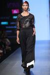 Buy_Nitin Bal Chauhan_Black Silk Organza, Royal Georgette Round Translucent Shirt With Pant_at_Aza_Fashions