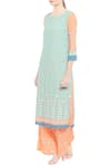 Shop_Soup by Sougat Paul_Blue Round Printed Kurta Palazzo Set _Online_at_Aza_Fashions