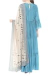 Shop Soup By Sougat Paul Blue Round Tiered Anarkali Kurta With Dupatta at Aza Fashions Shop_Soup By Sougat Paul_Blue Round Tiered Anarkali Kurta With Dupatta_at_Aza_Fashions