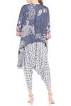 Shop_Soup by Sougat Paul_Blue Round Printed Dhoti Jumpsuit _at_Aza_Fashions